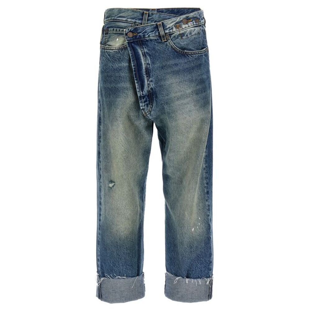 R13 Blue Cotton Straight-Leg Women's Jeans
